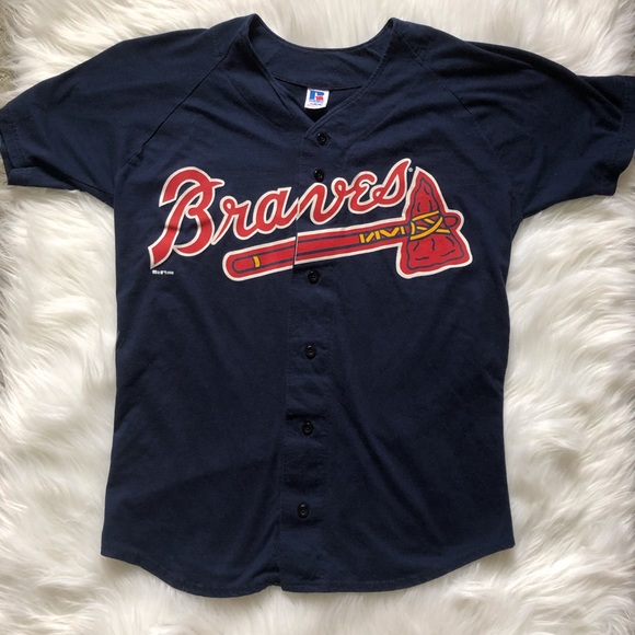 braves button down shirt